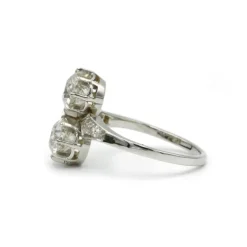 Bague Toi et Moi - Or jaune platine et diamants