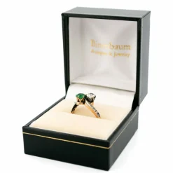 Bague Toi Et Moi Argent Diamant Émeraude