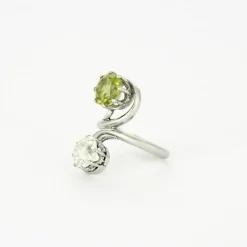 Bague Toi et Moi diamant et péridot