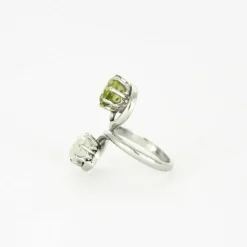 Bague Toi et Moi diamant et péridot