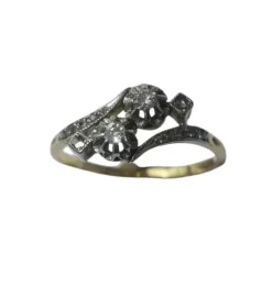 Bague Toi et Moi diamants or et platine