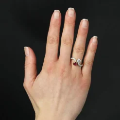 Bague toi et moi diamants et rubis