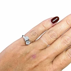 Bague toi et moi diamants en or blanc