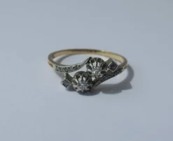 Bague Toi et Moi diamants or et platine