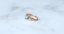 Bague Toi et Moi diamants, or rose et platine