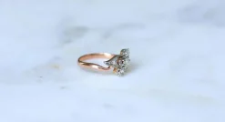 Bague Toi et Moi diamants, or rose et platine