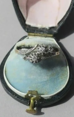 Bague Toi et Moi diamants or et platine