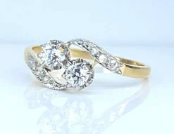 Bague toi et moi en or 18 carats en diamants, vers 1900