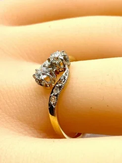 Bague toi et moi en or 18 carats en diamants, vers 1900