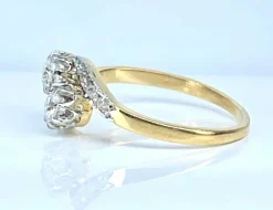 Bague toi et moi en or 18 carats en diamants, vers 1900