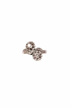 Bague Toi et Moi en or blanc et diamants