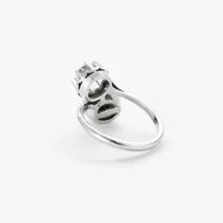 Bague Toi et Moi en or blanc diamant perle