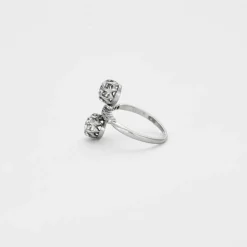 Bague Toi et Moi en or gris avec diamants