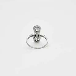 Bague Toi et Moi en or gris avec diamants