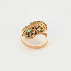 Bague Toi et Moi émeraudes diamants