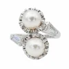 Bague Toi et moi Or blanc Perle, Diamant