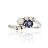 Bague toi et moi or blanc saphir diamants
