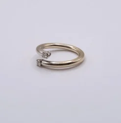 Bague Toi et Moi or blanc diamants
