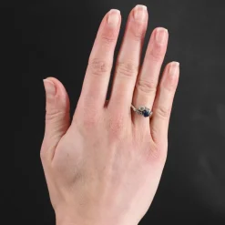 Bague toi et moi or blanc saphir diamants