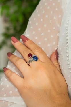 Bague Toi et Moi Or blanc Saphir