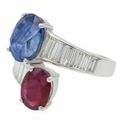 Bague Toi et Moi Or blanc Saphir