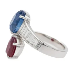 Bague Toi et Moi Or blanc Saphir