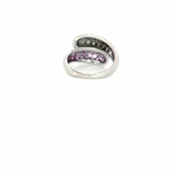 Bague Toi et Moi or blanc diamants spinelles