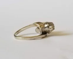Bague Toi et Moi or blanc diamant et perle de culture
