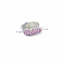 Bague Toi et Moi or blanc diamants spinelles