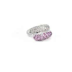 Bague Toi et Moi or blanc diamants spinelles