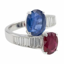 Bague Toi et Moi Or blanc Saphir