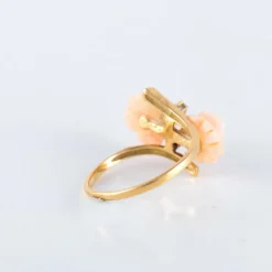 Bague toi et moi or corail diamant
