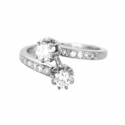 Bague toi et moi or gris et diamants