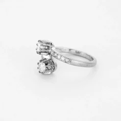 Bague toi et moi or gris et diamants