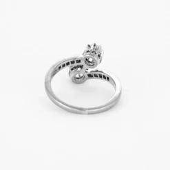 Bague toi et moi or gris et diamants