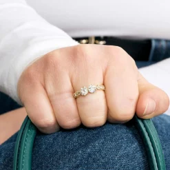 Bague toi et moi, or jaune et diamants