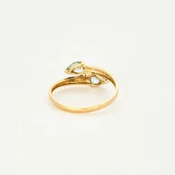 Bague Toi et Moi or jaune aigues-marines