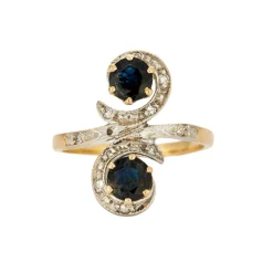 Bague Toi et Moi or saphirs et diamants