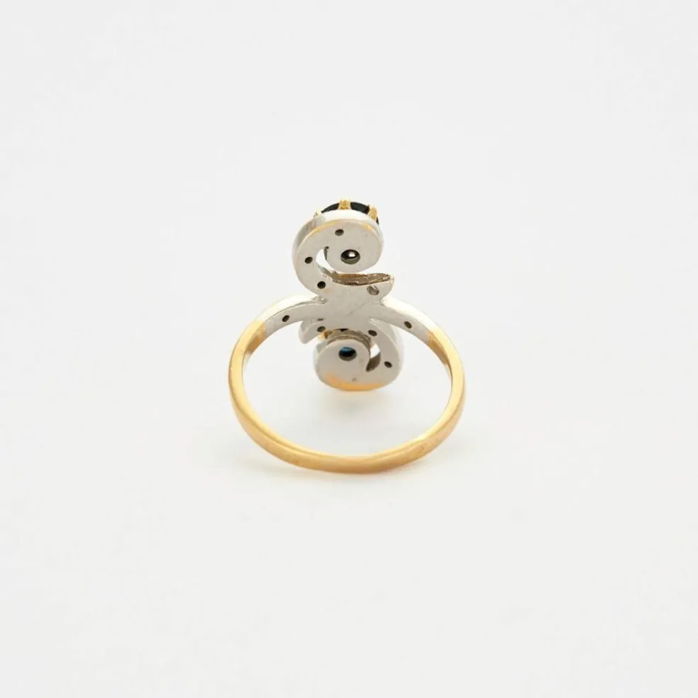 Bague Toi et Moi or saphirs et diamants