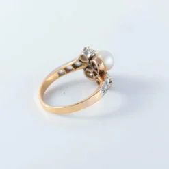 Bague toi et moi perles fine diamant