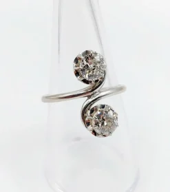 Bague Toi et Moi platine diamants 1920's