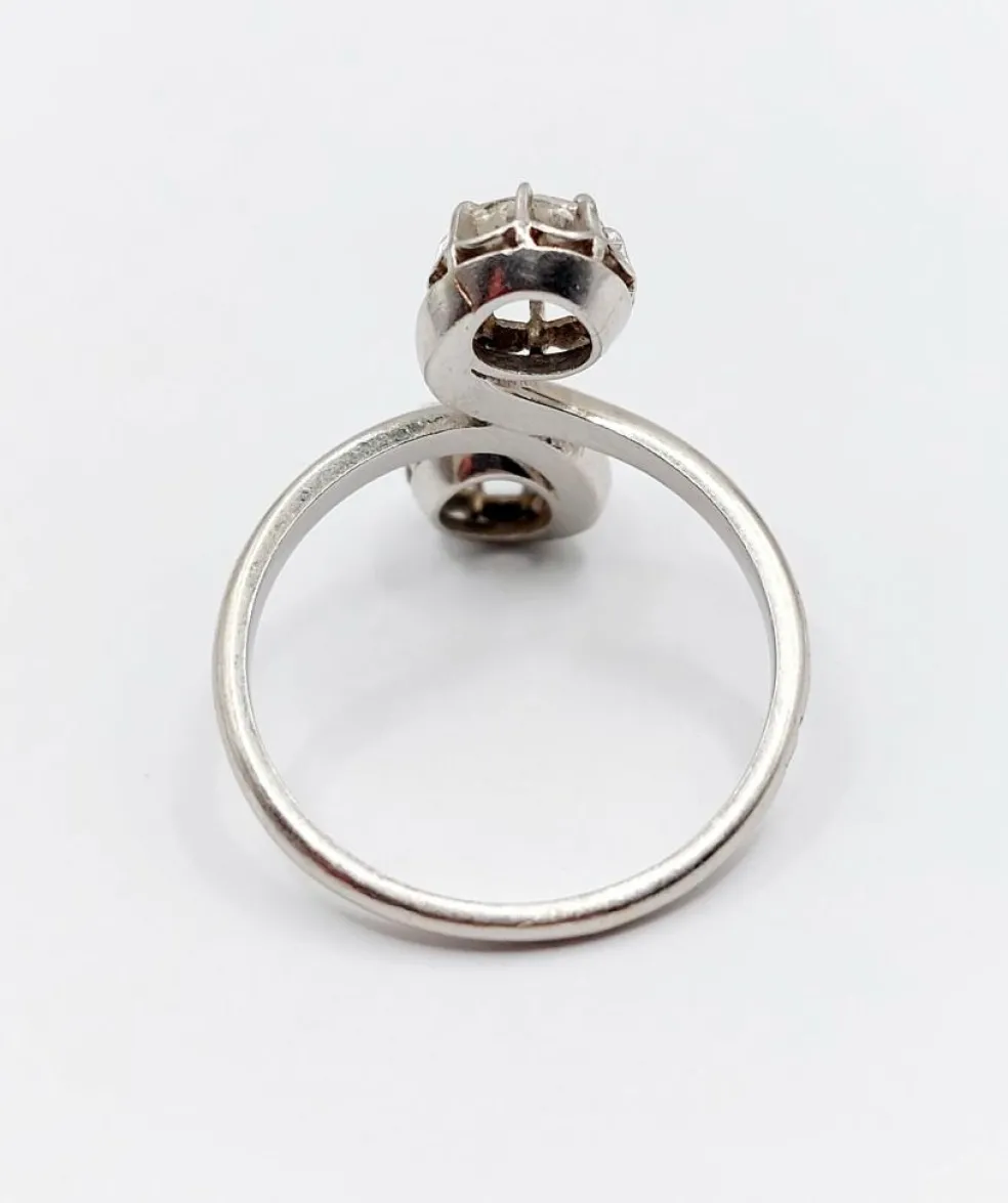 Bague Toi et Moi platine diamants 1920's