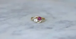 Bague Toi et Moi Rubis Birman et Diamants