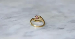 Bague Toi et Moi Rubis Birman et Diamants
