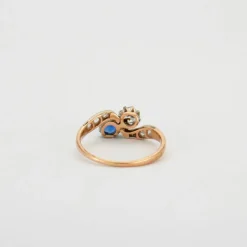 Bague Toi et Moi, saphir, diamants