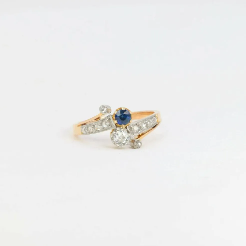 Bague Toi et Moi Saphir et Diamants