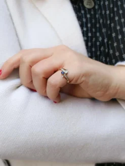 Bague Toi et Moi Saphir et Diamants