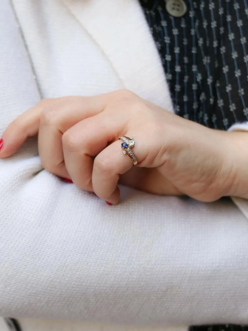 Bague Toi et Moi Saphir et Diamants