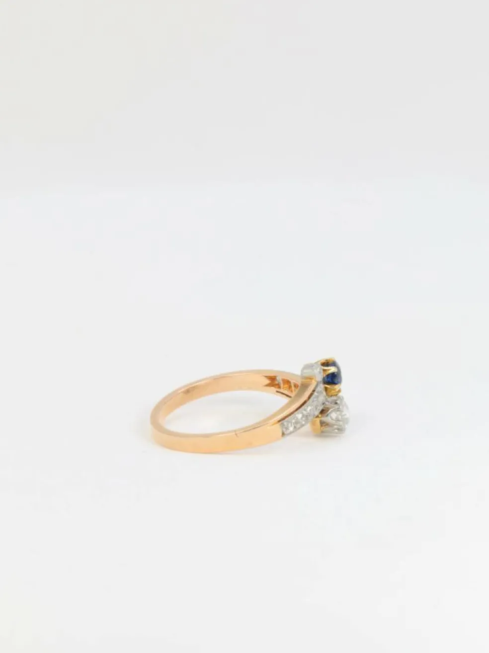 Bague Toi et Moi Saphir et Diamants