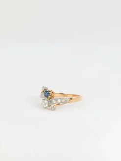 Bague Toi et Moi Saphir et Diamants